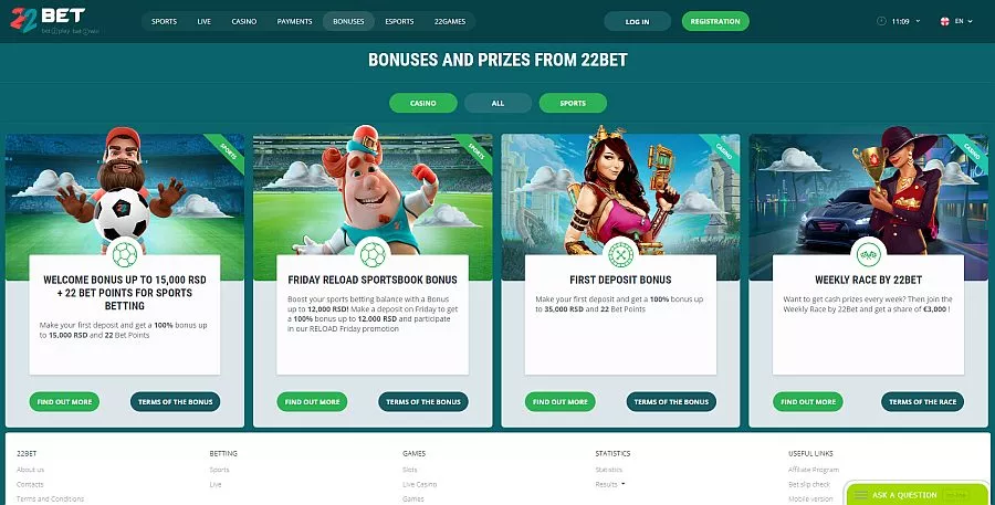 22bet casino TOC 6