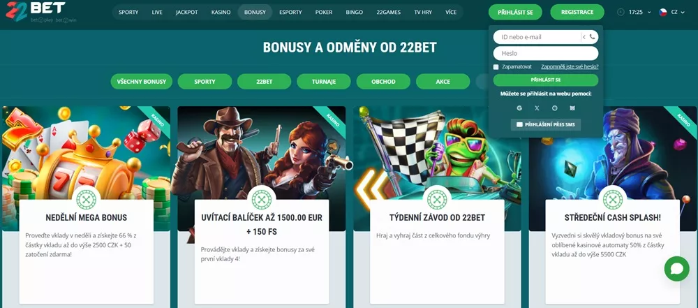 22bet sázení