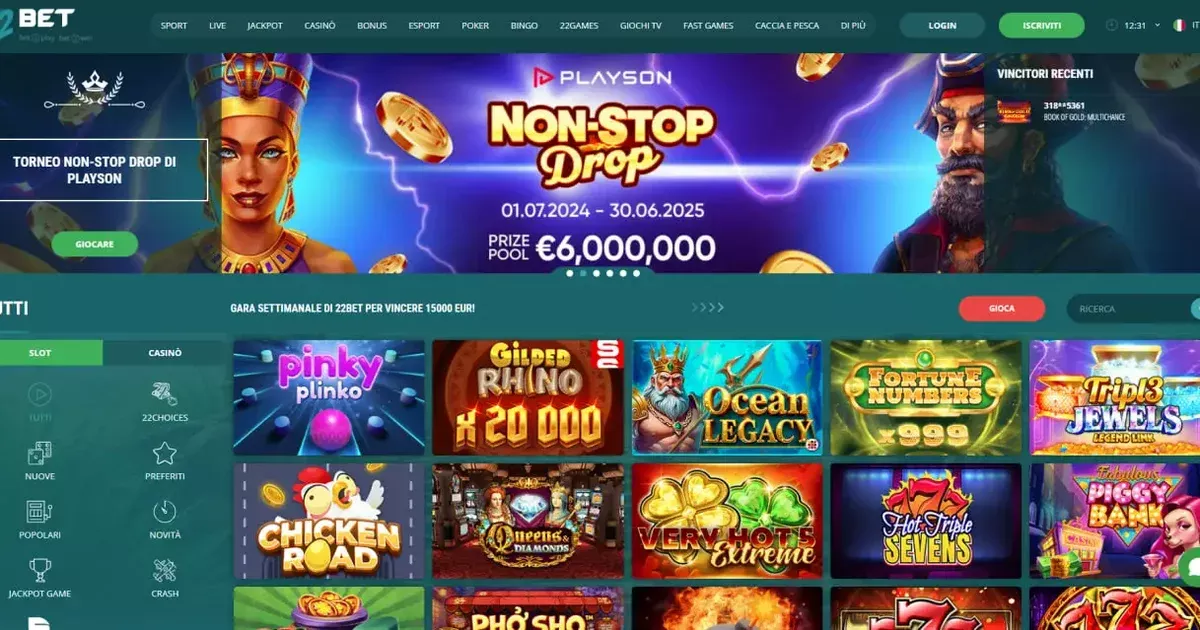 22bet è legale in italia